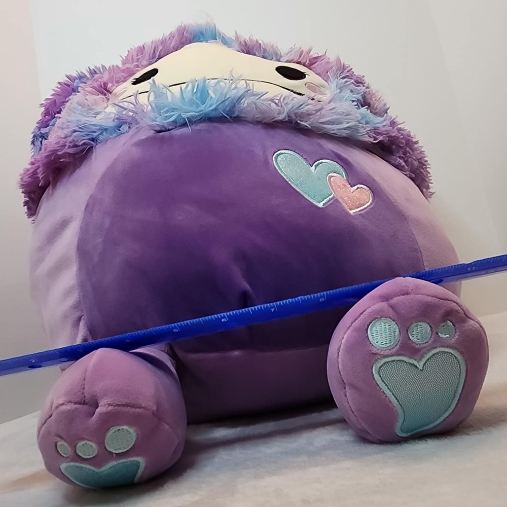 Squishmallow Eden Bigfoot 16" Valentine '24 Purple/Blue/Pink GlitterHearts - Picture 2 of 7